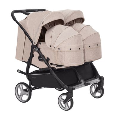 Универсальная коляска 2 в 1 для двойни Carrello Connect CRL-5502/1 Cotton Beige