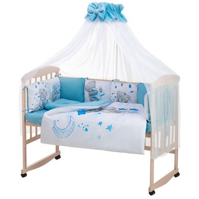 Дитячий комплект постільної білизни Babyroom Bortiki Print-08 blue teddy