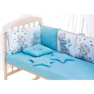 Дитячий комплект постільної білизни Babyroom Bortiki Print-08 blue teddy