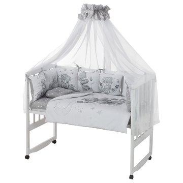 Детский комплект постельного белья Babyroom Bortiki Print-08 grey teddy