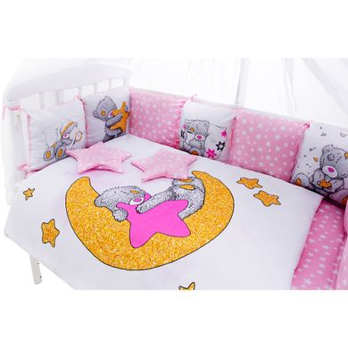 Детский комплект постельного белья Babyroom Bortiki Print-08 pink teddy