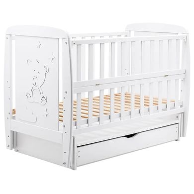 Кроватка Babyroom Умка маятник + ящик + откидной бок DUMYO-3 бук белый (626201)