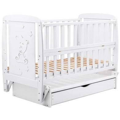 Кроватка Babyroom Умка маятник + ящик + откидной бок DUMYO-3 бук белый (626201)