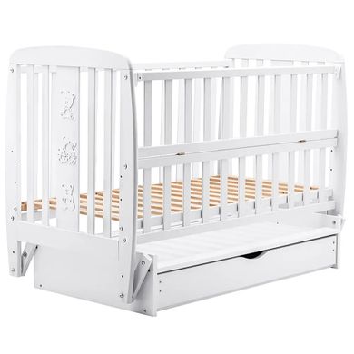 Кроватка Babyroom Друзья DDMYO-3 маятник + ящик + откидной бок, бук белый (626196)