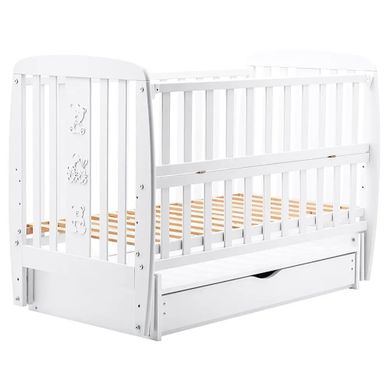 Кроватка Babyroom Друзья DDMYO-3 маятник + ящик + откидной бок, бук белый (626196)