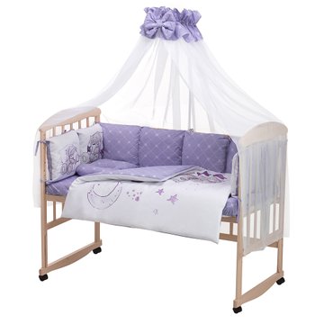 Детский комплект постельного белья Babyroom Bortiki Print-08 purple teddy