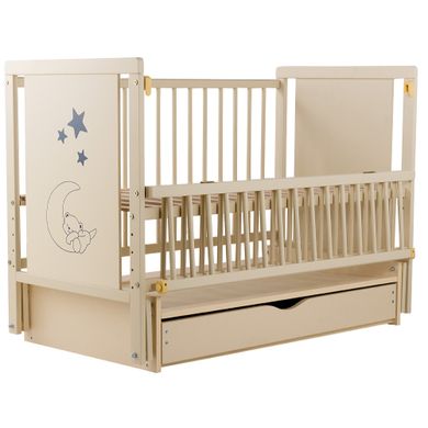 Кроватка Babyroom Медвежонок (M-03) маятник, ящик, откидной бок, бук, слоновая кость