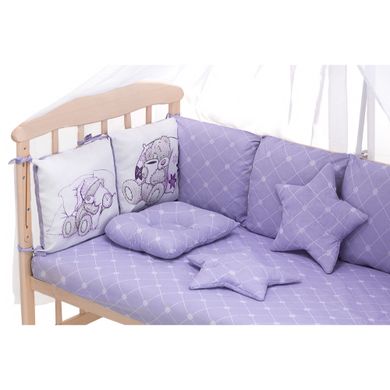 Дитячий комплект постільної білизни Babyroom Bortiki Print-08 purple teddy