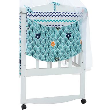 Детский комплект постельного белья Babyroom Classic Bortiki-01 бирюзовый лес