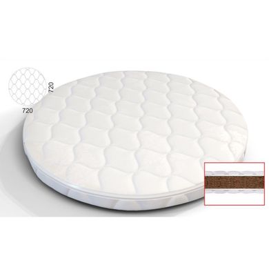 Матрац на люльку IngVart Smart Bed Round 72x72 см / 60х71 см, кокос