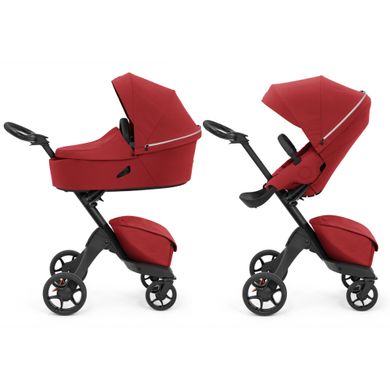 Stokke Xplory X
дитяча коляска 2 в 1 з люлькою для новонароджених, всесезонний візочок з прогулянковим блоком • Рубіново-червоний (k.571404)